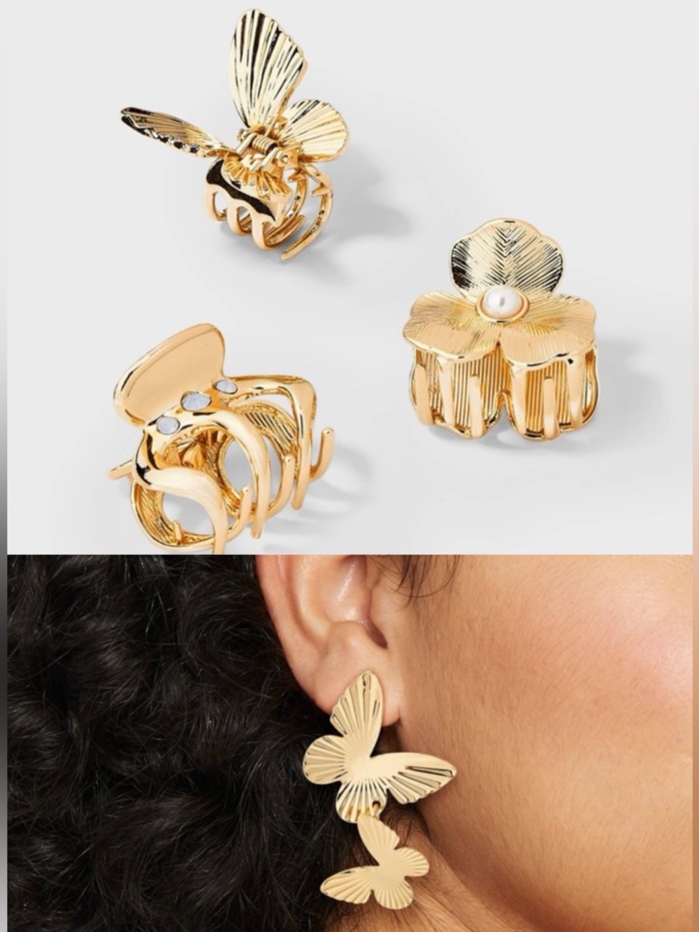 A new day butterfly earrings and hair clips